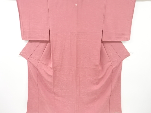 霞模様織り出し一つ紋色無地着物